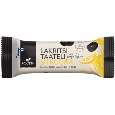 Foodin Lakritsi- ja Taatelepatukka Sitruuna - Snack Bar Foodin Lakritsi- ja Taatelepatukka Sitruuna - Snack Bar