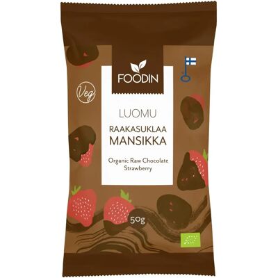 Foodin FI Luomulaatuinen Raaka Suklaalla Kuorrutettu Mansikka - Food Foodin FI Luomulaatuinen Raaka Suklaalla Kuorrutettu Mansikka - Food