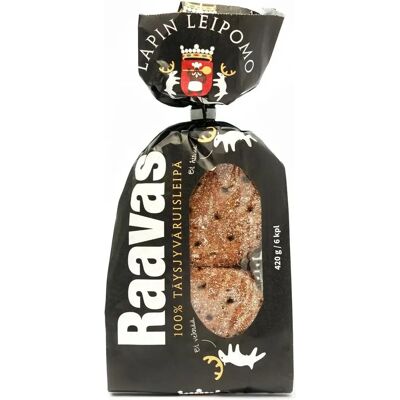 Lapin Leipomo - Raavas - 100% täysjyväruisleipä - 6kpl/420g Lapin Leipomo - Raavas - 100% täysjyväruisleipä - 6kpl/420g