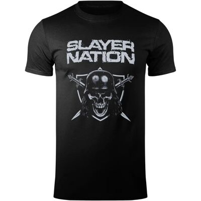 Czarna M Slayer Koszulka - Merch Zespołu Czarna M Slayer Koszulka - Merch Zespołu