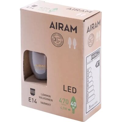 Airam LED Kynttilä E14 4,5W 2700K 470lm Pitkäikäinen - LED-lamppu Airam LED Kynttilä E14 4,5W 2700K 470lm Pitkäikäinen - LED-lamppu