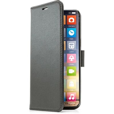 Screenor iPhone 15 Plus Étui Portefeuille - Cuir écologique - Publicité Screenor iPhone 15 Plus Étui Portefeuille - Cuir écologique - Publicité