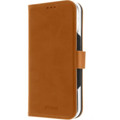 Insmat iPhone 16 Marron Étui Flip RFID - Coque de Téléphone - Publicité Insmat iPhone 16 Marron Étui Flip RFID - Coque de Téléphone - Publicité