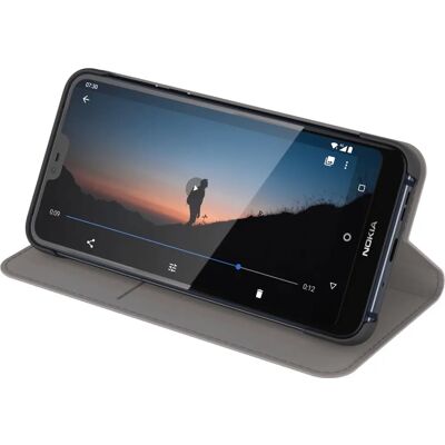 Nokia Grijze Flip Telefoonhoesje - Standaard, Kaarthouder Nokia Grijze Flip Telefoonhoesje - Standaard, Kaarthouder