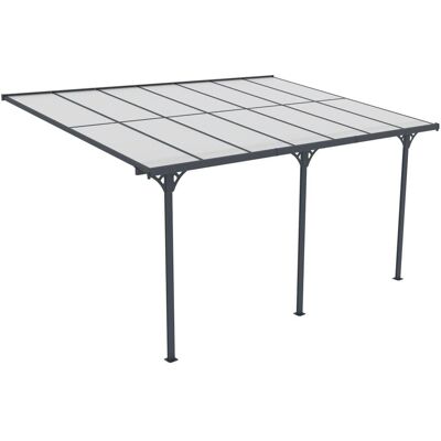 Fornorth Tummanharmaa Alumiininen Terassikatto 435x300x225-270cm - Terassikatto Fornorth Tummanharmaa Alumiininen Terassikatto 435x300x225-270cm - Terassikatto