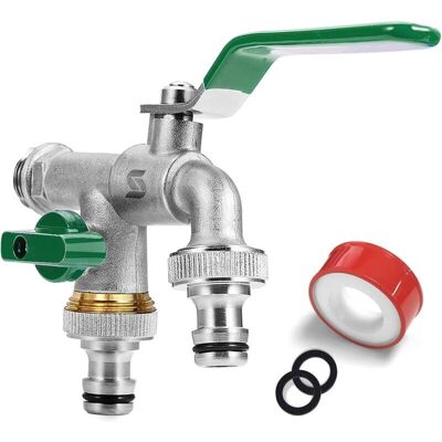 AIPERQ - DoubleOutlet - 1/2 in inlet - Faucet AIPERQ - DoubleOutlet - 1/2 in inlet - Faucet
