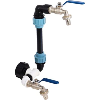 Aiperq - Cuello de cisne IBC con conexión S60x6 - grifo 3/4" - kit de 1000 L Aiperq - Cuello de cisne IBC con conexión S60x6 - grifo 3/4" - kit de 1000 L