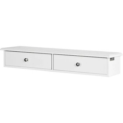 SoBuy FRG43-W Étagère murale flottante moderne blanche avec 2 tiroirs - Rangement salon - Publicité SoBuy FRG43-W Étagère murale flottante moderne blanche avec 2 tiroirs - Rangement salon - Publicité