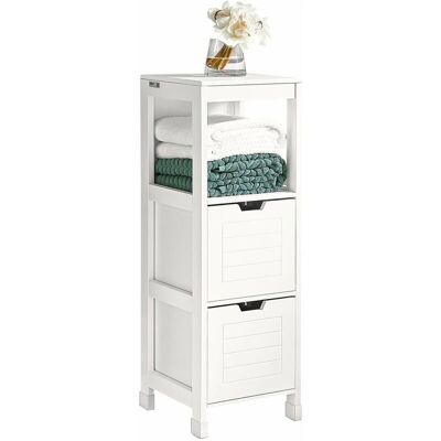 Gabinete de Baño Blanco Sobuy con 2 Cajones y Estante - 89cm Gabinete de Baño Blanco Sobuy con 2 Cajones y Estante - 89cm