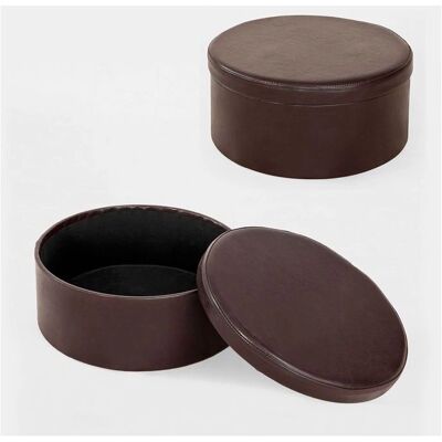 SOBUY Ruskea pouf-tarjotin - Pouf/Säilytyspenkki SOBUY Ruskea pouf-tarjotin - Pouf/Säilytyspenkki