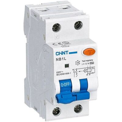 Interruttore 1P+N 32A 6kA Chint - IP20 - 2 Moduli - 230V - Tipo A Interruttore 1P+N 32A 6kA Chint - IP20 - 2 Moduli - 230V - Tipo A