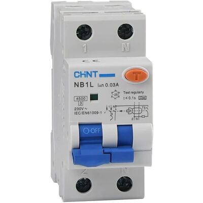 Interrupteur différentiel Chint NB1L2 25A 300mA 6kA Courbe C - Publicité Interrupteur différentiel Chint NB1L2 25A 300mA 6kA Courbe C - Publicité