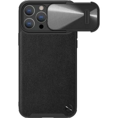Nillkin Schwarzes Leder CamShield Hülle für iPhone 14 Pro Max Nillkin Schwarzes Leder CamShield Hülle für iPhone 14 Pro Max