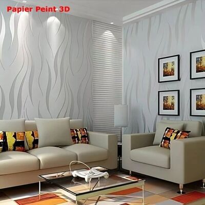 MTEVOTX - 9.5M 3D - Non-Tissú - Papier Peint Argent Gris - Publicité MTEVOTX - 9.5M 3D - Non-Tissú - Papier Peint Argent Gris - Publicité