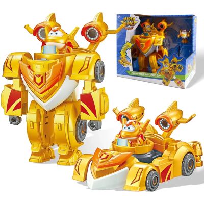 Super Wings od Auldey Toys - Zmienny pojazd i 1 Transform-a-bot 5cm Golden Boy - Zabawka Super Wings od Auldey Toys - Zmienny pojazd i 1 Transform-a-bot 5cm Golden Boy - Zabawka