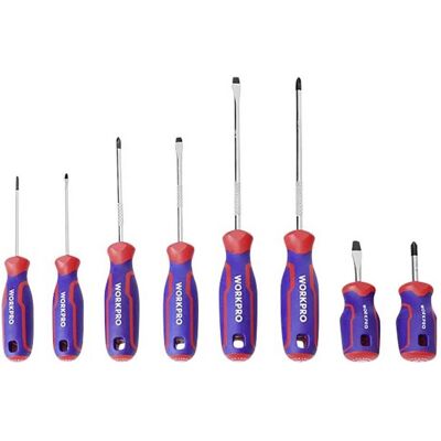 Workpro 8-tlg Universal Schraubendreher-Set - Flach, PH0, PH1, PH2 Workpro 8-tlg Universal Schraubendreher-Set - Flach, PH0, PH1, PH2