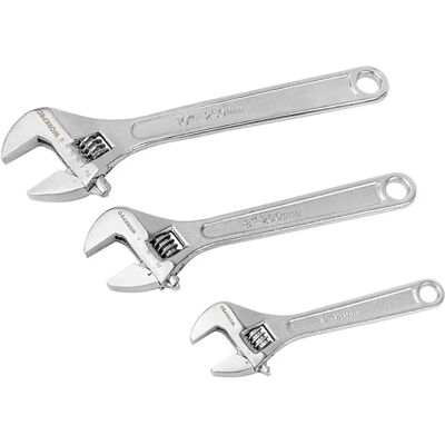 Conjunto de Llaves Ajustables Workpro - 15/20/25cm - Resistente a Óxido Conjunto de Llaves Ajustables Workpro - 15/20/25cm - Resistente a Óxido