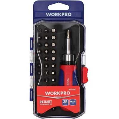 WorkPro 38-teiliges Ratschen-Schraubenzieher-Set WorkPro 38-teiliges Ratschen-Schraubenzieher-Set