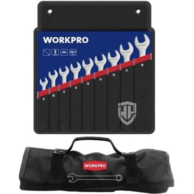 Workpro 9-tlg. Kombinationsschlüsselset - Schraubenschlüssel, Chrom-Vanadium-Stahl Workpro 9-tlg. Kombinationsschlüsselset - Schraubenschlüssel, Chrom-Vanadium-Stahl