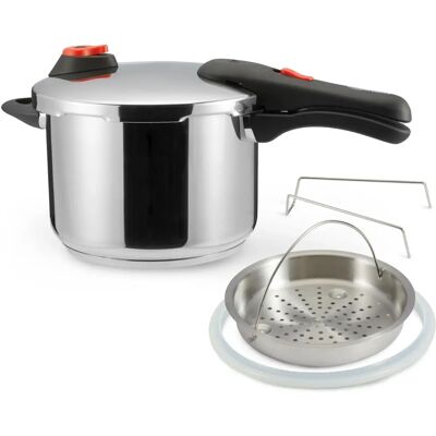 Pentola a pressione in acciaio inossidabile 6L Amazon Basics - Pentola a pressione Pentola a pressione in acciaio inossidabile 6L Amazon Basics - Pentola a pressione