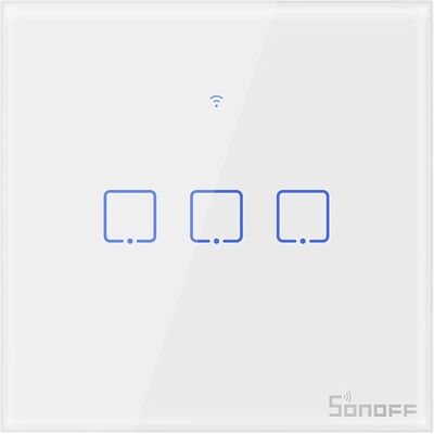 Interrupteur tactile Wi-Fi & RF Sonoff Blanc 3 Voies - Domotique Interrupteur tactile Wi-Fi & RF Sonoff Blanc 3 Voies - Domotique