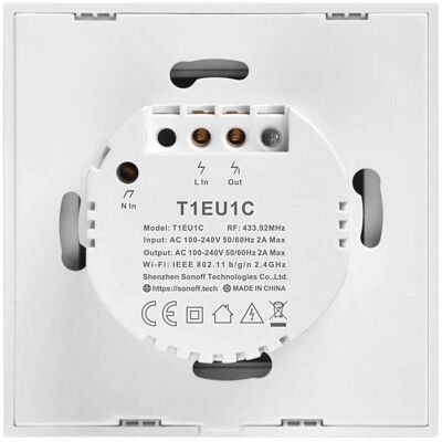 Interrupteur intelligent SONOFF T0/T1/T2/T3 - EU, UK, US, 1-3 Gang - Contrôle WiFi & RF Interrupteur intelligent SONOFF T0/T1/T2/T3 - EU, UK, US, 1-3 Gang - Contrôle WiFi & RF