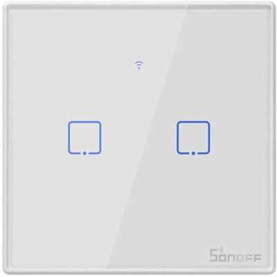 Sonoff Weiß T2 EU 2-Kanal Wi-Fi + RF Touch-Schalter - Intelligenter Schalter Sonoff Weiß T2 EU 2-Kanal Wi-Fi + RF Touch-Schalter - Intelligenter Schalter