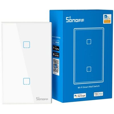 Sonoff T2US2C - 2-Gang Wi-Fi Smart Wall Switch - Weiß Sonoff T2US2C - 2-Gang Wi-Fi Smart Wall Switch - Weiß