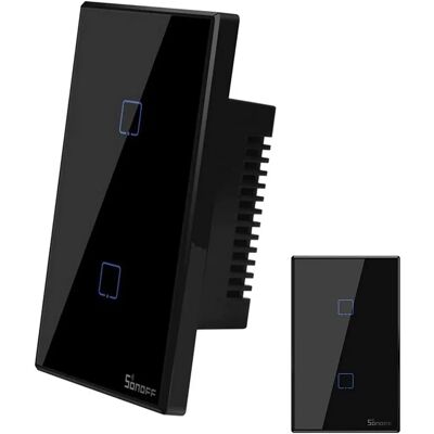 Sonoff T3US2C - Intelligenter Wandschalter - Schwarz Sonoff T3US2C - Intelligenter Wandschalter - Schwarz