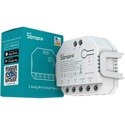 Sonoff Dual R3 Interruptor inteligente blanco con medición de energía Sonoff Dual R3 Interruptor inteligente blanco con medición de energía