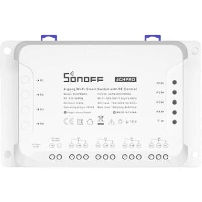SONOFF 4CHPROR3 Interruttore Intelligente WiFi 4 Gang Bianco SONOFF 4CHPROR3 Interruttore Intelligente WiFi 4 Gang Bianco