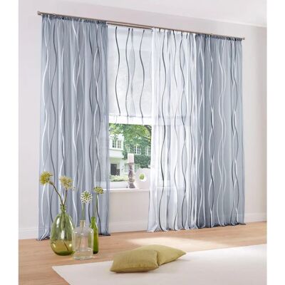 MY HOME Dimona Graue Voile Gardine - Transparent, 2er-Set MY HOME Dimona Graue Voile Gardine - Transparent, 2er-Set