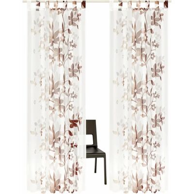 Home affaire Ina Braune Blumen Transparente Gardine - Gardine Home affaire Ina Braune Blumen Transparente Gardine - Gardine