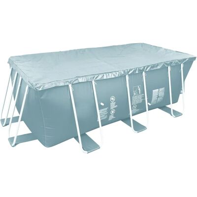 Couverture de piscine JILONG JL017243-1NV01 - Rectangulaire, 400x207cm, Gris - Publicité Couverture de piscine JILONG JL017243-1NV01 - Rectangulaire, 400x207cm, Gris - Publicité