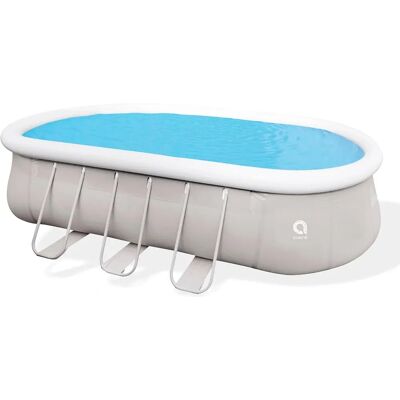Piscina Ovale con Struttura in Acciaio Jilong - 610x360x122cm - Grigia Piscina Ovale con Struttura in Acciaio Jilong - 610x360x122cm - Grigia