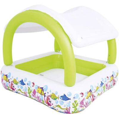 Jilong Aufblasbarer Kinderpool mit Abnehmbarem Sonnendach - 145x145x128cm Jilong Aufblasbarer Kinderpool mit Abnehmbarem Sonnendach - 145x145x128cm
