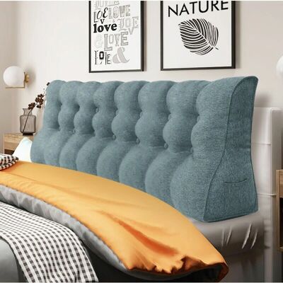 Coussin d'angle gris VERCART pour lit - Support de lecture - Publicité Coussin d'angle gris VERCART pour lit - Support de lecture - Publicité