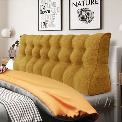 Grand coussin en forme de coin VERCART pour lit et décoration - Publicité Grand coussin en forme de coin VERCART pour lit et décoration - Publicité