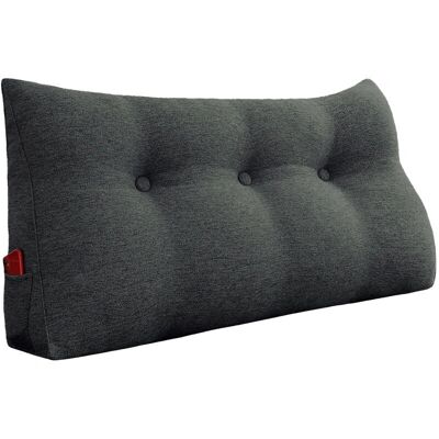 Coussin de lecture VERCART Lin noir 100CM - Coussin de soutien - Publicité Coussin de lecture VERCART Lin noir 100CM - Coussin de soutien - Publicité