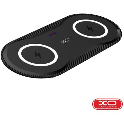 XO Bezprzewodowa podwójna ładowarka - 20W czarna XO Bezprzewodowa podwójna ładowarka - 20W czarna