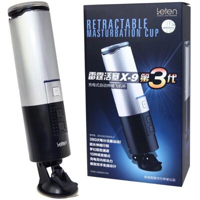 Leten X-9 Retraktabler Masturbationsbecher - Automatischer Stöße - Silber Leten X-9 Retraktabler Masturbationsbecher - Automatischer Stöße - Silber