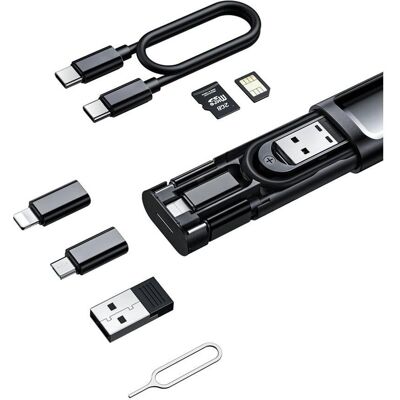 Multi-Box McDodo con cavo di ricarica - Nero - 9-in-1 per telefono e PC Multi-Box McDodo con cavo di ricarica - Nero - 9-in-1 per telefono e PC