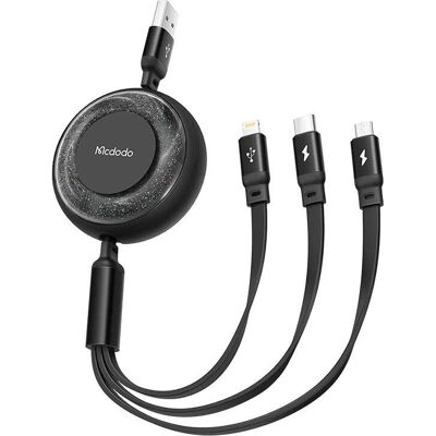 Mcdodo 3-in-1 USB Kabel - Schwarz, 1.2m Mcdodo 3-in-1 USB Kabel - Schwarz, 1.2m