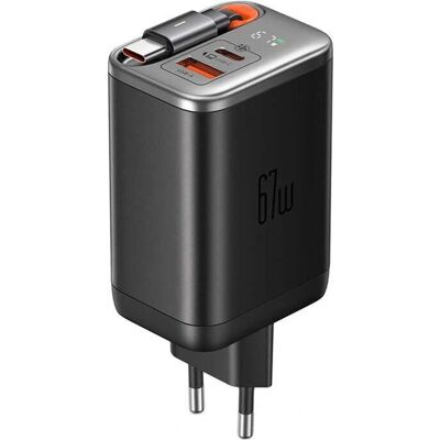 Mcdodo CH-4100 67W GaN USB-C Ladegerät - 65cm Kabel, Schwarz Mcdodo CH-4100 67W GaN USB-C Ladegerät - 65cm Kabel, Schwarz
