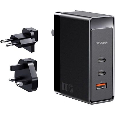 Chargeur de voyage Mcdodo CH-8101 Pro - 100W, USB-C & USB-A, UK/US/EU Chargeur de voyage Mcdodo CH-8101 Pro - 100W, USB-C & USB-A, UK/US/EU