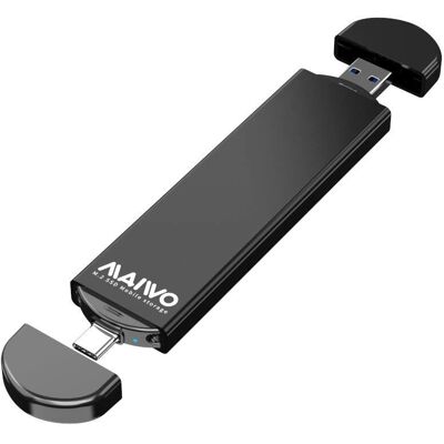 Maiwo Alumiininen ulkoinen SSD-kotelo - M.2 NVMe ja SATA - USB-C & A Maiwo Alumiininen ulkoinen SSD-kotelo - M.2 NVMe ja SATA - USB-C & A