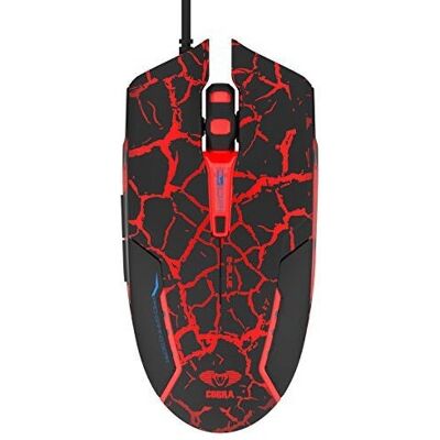 Mouse da gioco E-Blue - 2500 DPI, Nero/Rosso, USB Mouse da gioco E-Blue - 2500 DPI, Nero/Rosso, USB