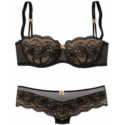 S.OLIVER Schwarzes Blumen-Spitzen-Set - Dessous S.OLIVER Schwarzes Blumen-Spitzen-Set - Dessous