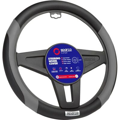 Sparco SPC1113GR - Housse de Volant Universelle - Noir/Gris - Publicité Sparco SPC1113GR - Housse de Volant Universelle - Noir/Gris - Publicité