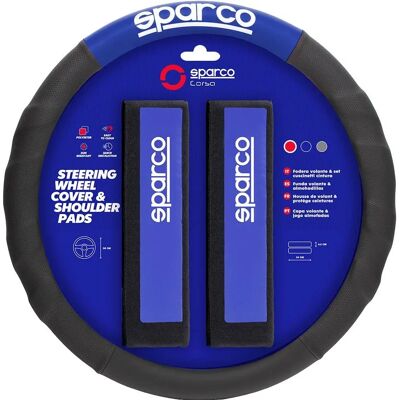 Set coprisedile e volante universale Sparco - Blu/Nero Set coprisedile e volante universale Sparco - Blu/Nero